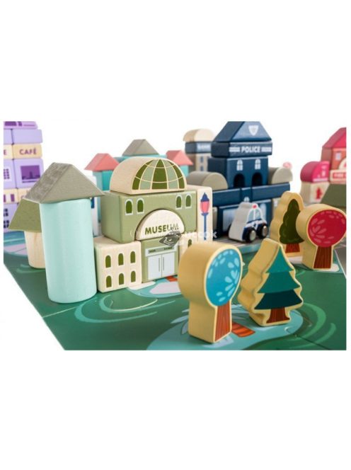 Fa kocka játék város készlet