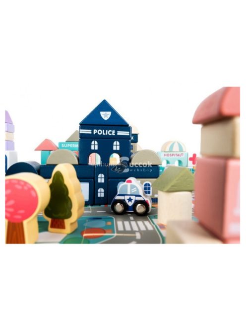 Fa kocka játék város készlet