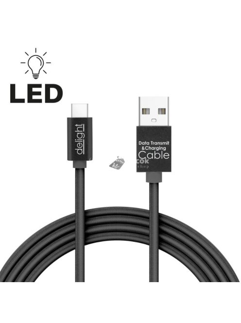 Delight LED-es USB Type-C töltőkábel