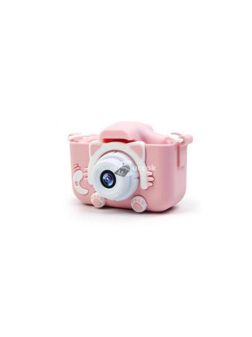 X5S Gyerek kamera 1080P HD színes szilikon borítással - Pink