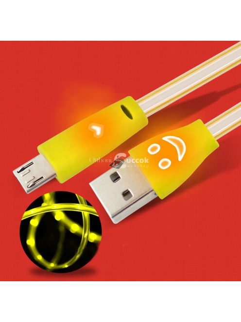 Világítós Micro USB kábel, 5 darab