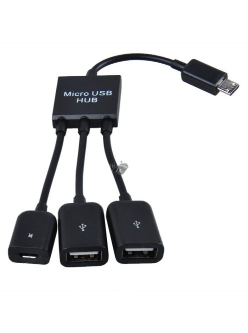 3 az 1-ben Micro USB HUB DUPLA USB 2.0 OTG ADAPTER