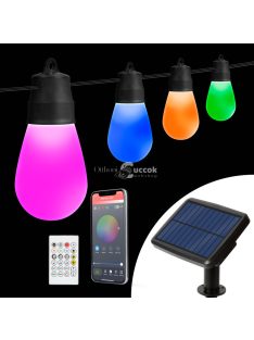   Garden of Eden Smart szolár fényfüzér - 15 db RGBIC LED - 6,5 m - bluetooth