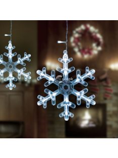   Family LED-es fényfüggöny - hópehely - 3 x 0,75 m - 224 hidegfehér LED - IP44