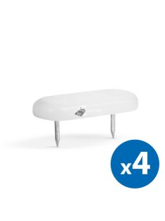   Műanyag bútor csúszótalp - szeggel, fehér - 43 x 18 mm - 4 db / csomag