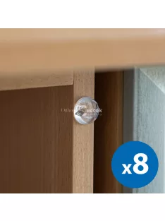   Ajtóütköző szett - öntapadós, átlátszó - 18 mm - 8 db / csomag