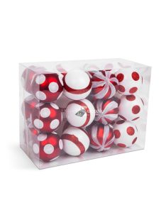   Family Karácsonyfadísz szett - piros / fehér - 24 db / szett