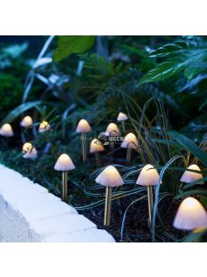   Garden of Eden LED-es szolár lámpa - 12 db mini gomba - melegfehér - 28,5 cm x 4 m
