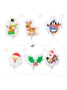   Family Karácsonyi LED-es fényfüzér - gél ablakmatrica - 6 LED - 2 x AA