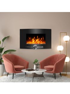   Bewello Elektromos fali kandalló - hősugárzó + LED - íves