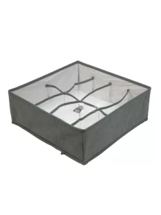   Bewello Szövet tárolódoboz - 32 x 32 x 12 cm - 8 zseb - szürke