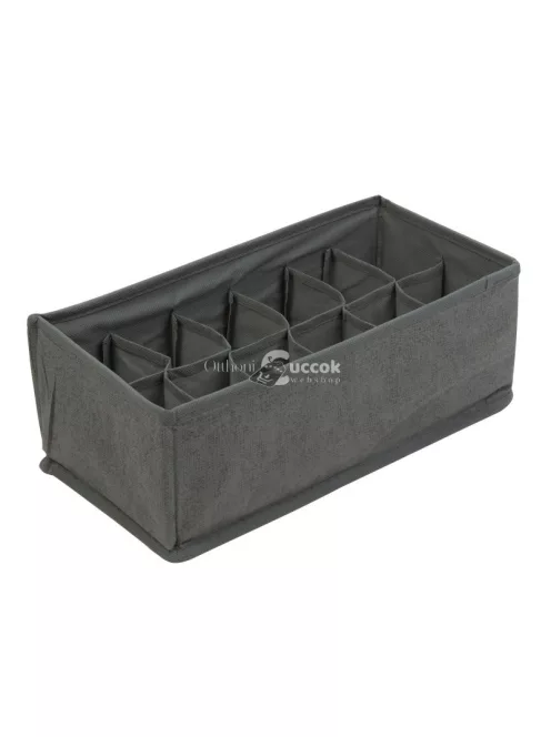 Bewello Szövet tárolódoboz - 32 x 16 x 11 cm - 12 zseb - szürke