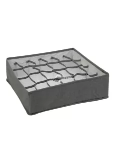  Bewello Szövet tárolódoboz - 32 x 32 x 10 cm - 24 zseb - szürke