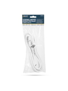   Delight Hálózati szerelhető tápkábel dugóval - 3 m kábellel - 3 x 1,5 mm² - fehér