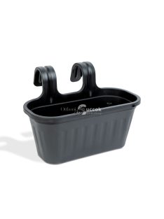   Garden of Eden Korlát virágcserép - nagyméretű, műanyag - 38 x 25 x 28 cm - fekete