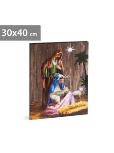   Family Karácsonyi LED-es hangulatkép - fali akasztóval, 2 x AA, 30 x 40 cm