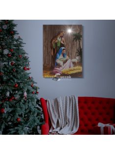   Family Karácsonyi LED-es hangulatkép - fali akasztóval, 2 x AA, 30 x 40 cm