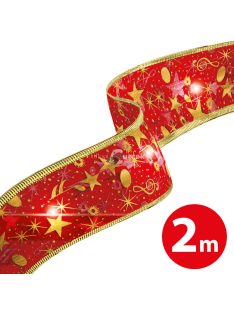   Family Karácsonyi LED-es szalag - piros - 2 m x 5 cm - 2 x AA