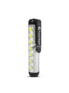 Phenom LED-es zseblámpa - munkalámpa móddal - 400 mAh akkumulátor - XPE + SMD LED - 500 lm - IP55 - ezüst