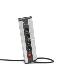   Delight Sarokelosztó - kapcsolós - 4 x 250V, 16A - 2 x USB, 2,1A - alumínium ház