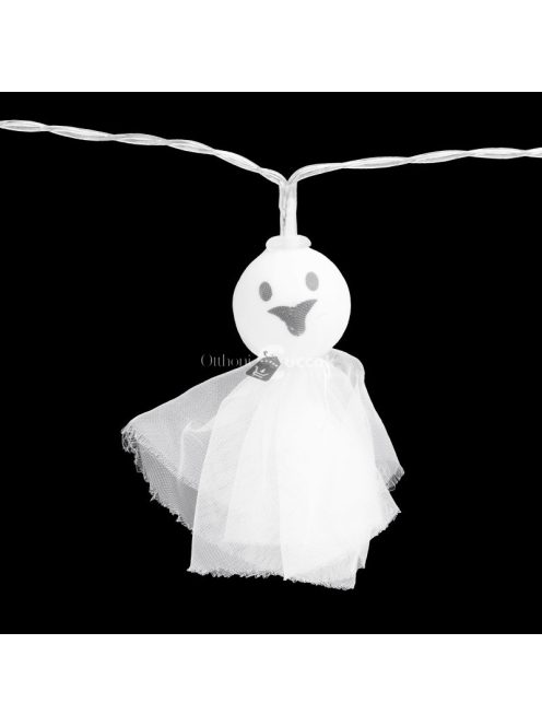 Family Halloween-i LED-es fényfüzér - szellem - 10 LED - 2 x AA - 0,9 m
