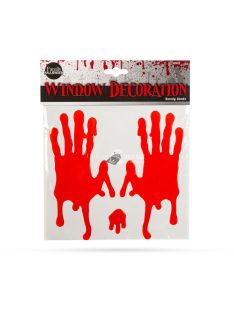   Family Színes gél ablakdekor - véres kéznyomok - 17 x 8 cm