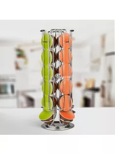   Bewello Fém kávékapszula tartó - 24 db Dolce Gusto kapszulához - króm