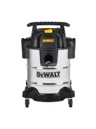 DeWALT DXV25S száraz-nedves porszívó, rozsdamentes váz, 25 liter, 15 Kpa, 37,8 l/s, 8 tartozék, 1050 W