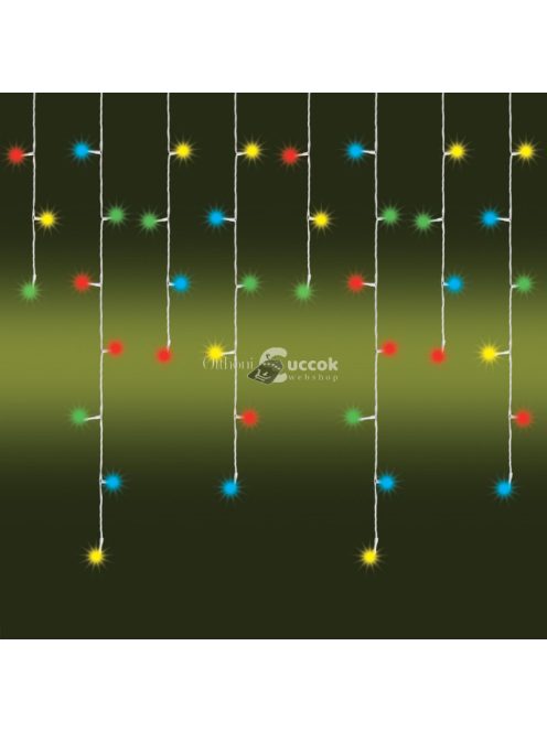LED-es jégcsap fényfüggöny, 8 programos, 10m, IP44, 230V