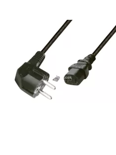   Home N 5 számítógépes hálózati csatlakozókábel, 2 m, H05VV-F 3G0,75 mm2 kábellel, védőérintkezős, max.1380W, fekete