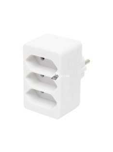   Home NV 23/WH hálózati elosztó, 3 EURO aljzat gyermekvédelemmel ellátva, max. 3 x 500 W, fehér