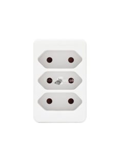   Home NV 23/WH hálózati elosztó, 3 EURO aljzat gyermekvédelemmel ellátva, max. 3 x 500 W, fehér