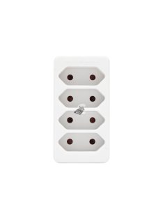   Home NV 24/WH hálózati elosztó, 4 EURO aljzat gyermekvédelemmel ellátva, max. 4 x 500 W, fehér