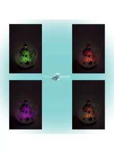 LED-es figurás üveggömb, piros