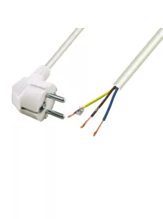   Home N 7 hálózati csatlakozókábel, 2 m, H05VV-F 3G0,75 mm2 kábellel, védőérintkezős, max.1380W, fehér