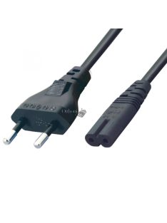   Home N 11/VDE hálózati csatlakozókábel, 1,5 m, H03VVH2-F 2x0,5 mm2, max.500W, fekete