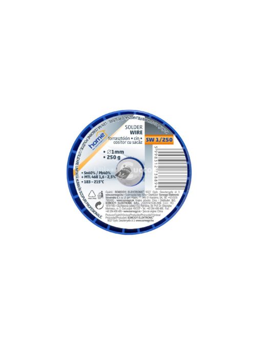 Home SW 1,5/250 forrasztóón, 1,5mm, 250g, európai gyártótól származó kiváló minőségű forrasztóón, összetétel: SN/PB: 60/40%, gya
