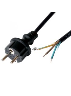   Home N 8-5/1,5 hálózati csatlakozókábel, 5 m, H05RR-F3G1,5mm2 gumikábellel, IP44 csatlakozódugó, védőérintkezős, max.3680W, fekete