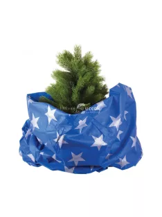   Home KT 250/BL karácsonyfa takaró, kék alap, ezüst csillagok, fleece, beltéri