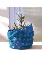 Home KT 250/BL karácsonyfa takaró, kék alap, ezüst csillagok, fleece, beltéri