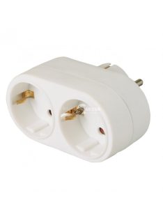   Home NV 22-90 hálózati elosztó, 2 földelt aljzat gyermekvédelemmel ellátva, 90°-ban elfordított aljzat, (max. 3680W), fehér