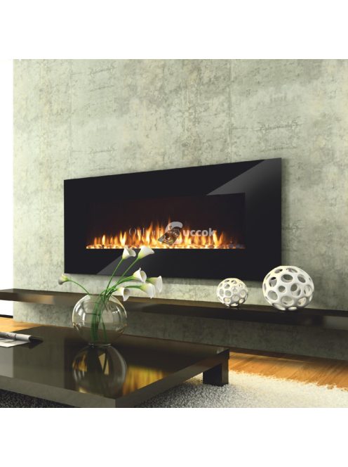 Home FKK 3000 WIFI fali smart elektromos kandalló, 1000W/2000W, heti program, távirányító, edzett üveg előlap, fekete