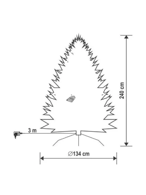 Home KMF 6/240 műfenyő beépített világítással, 650 db LED, 240 cm magasság, 134 cm átmérő, talpkapcsoló, 4 funkció