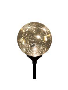   Home MX 624 napelemes kerti lámpa, 20 microLED, üveg, időjárásálló, automatikus, melegfehér