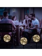 Home MX 624 napelemes kerti lámpa, 20 microLED, üveg, időjárásálló, automatikus, melegfehér