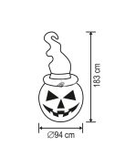 Home KD 180 T felfújható halloween tök, 183 cm, belső LED projektorral, beépített ventilátor, kül- és beltéri