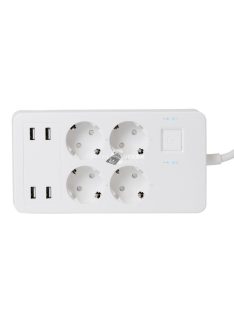   Home NV 4 WIFI smart elosztó, 1,5 m, H05VV-F 3G1,5 mm2 kábel, 4 földelt aljzat, 4 USB aljzat, max.3680W, Tuya alkalmazás kompati