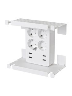   Home NV 4 USB tálcás USB-s elosztó, 4 földelt aljzat, 4 USB aljzat össz 2,4A, elforgatható csatlakozódugó, max.3680W,