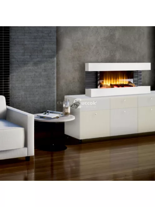 Home FKK 10 szabadon álló elektromos kandalló, panoráma, 1000W/2000W, fehér, 8 tűztér világítási mód