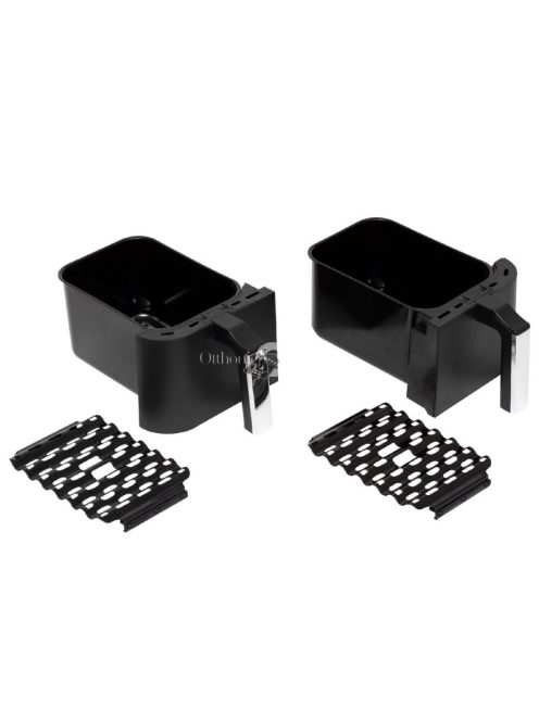 Home HG AF 24 air fryer, forrólevegős fritőz, 2 X 3,8 literes, 6-féle üzemmód, 2460 W, MEAL funkció, DUAL funkció, fekete